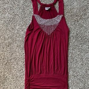Maroon Beaded Tunic